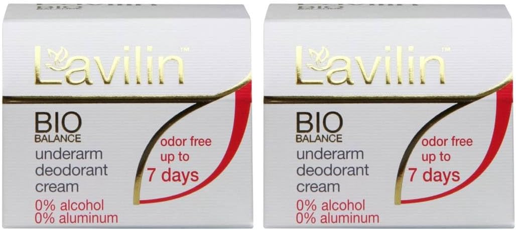 Lavilin Bio Balance Underarm Deodorant Cream, Up to 7 Days Odor Free (2 Pack)