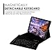 eoso Keyboard Case for Apple iPad 4th Gen 2012, iPad 3rd Gen 2012, iPad 2 2011 Folding Leather Folio Cover with Removable Bluetooth Keyboard(Black)
