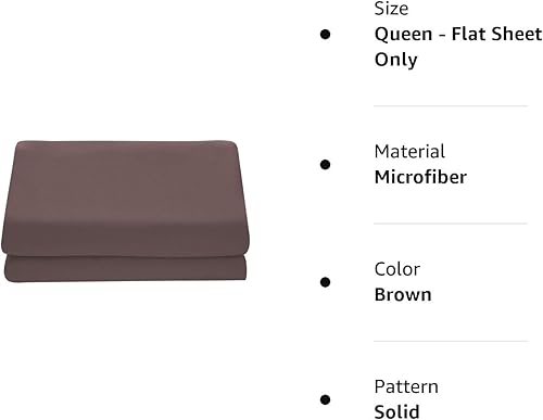 Miniatura 2 de Sábana encimera ultrasuave de 1 pieza, elegante, transpirable, marrón, tamaño Queen