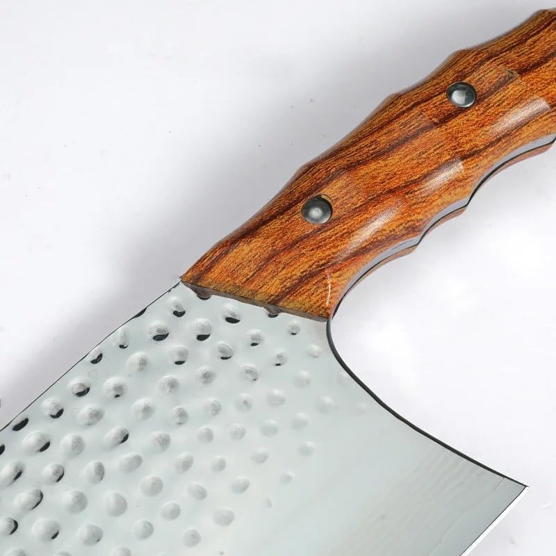 Meat Cleaver,Cleaver Knife Chefs Cleaver Knife Wood Handle Damascus Clip Steel 13.8cm Blade Sharp Butcher Slicing Kitchen Knife For Cutting Vegetables Meat, LAMAJIGA5844