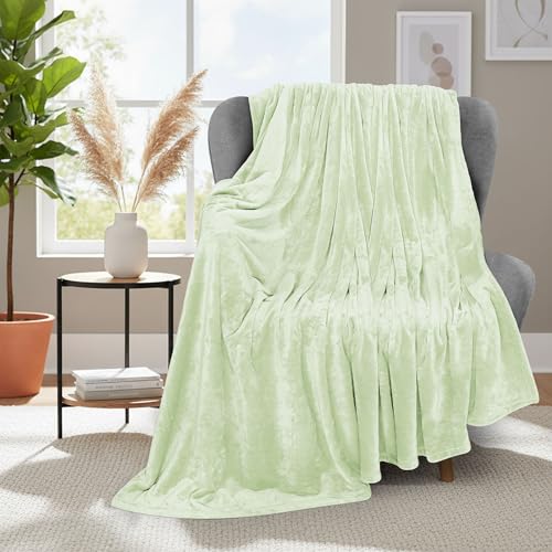 Utopia Bedding Fleece Blanket Throw Size Sage Green 300GSM Luxury Anti-Static Fuzzy Soft Microfiber Blanket for Couch, Sofa and Bed (50x60 Inch)