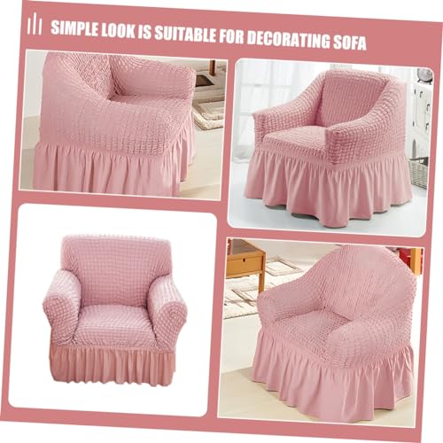 Funda de sofá de tela elástica rosa para sillón reclinable 3