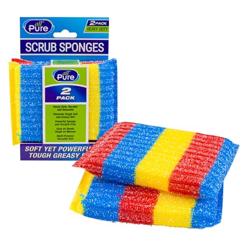Image of World's Finest Gold and Silver Kitchen Sponge Scrubber Set - 24 Pack Heavy Duty Non-Scratch Metallic Scrubbers for Sink, Pot, Dish Washing Bundle | All-Purpose Sponges Kitchen