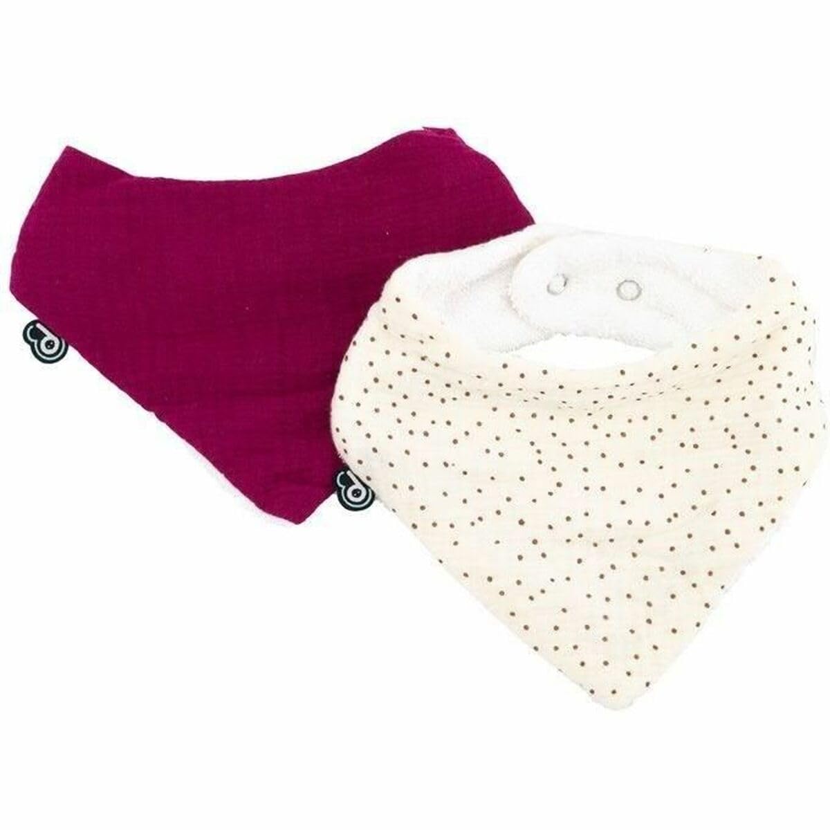 DOMIVA - Set of 2 Cotton Gassed Bandana Bibs with Green Dots