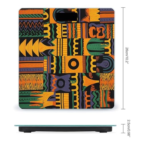 Báscula digital de baño con patrón étnico africano miniatura 2