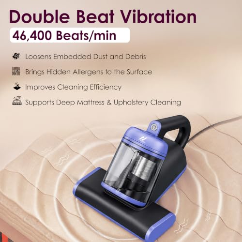 Image of nexlev Dust Mite Vacuum Cleaner MR-03 | 14KPa Sofa Cleaning Machine for Mattress, Sofa & Carpet, UV-C Light, Double beat Vibration & 60º hot air, HEPA Filter for Mites, Allergens & Pet Hair
