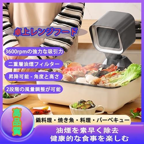 Amazon.co.jp: 【2024】卓上レンジフード 卓上吸煙機 卓上換気扇 2段