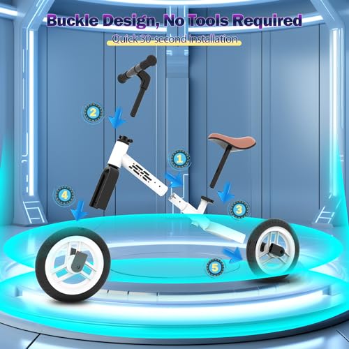 Wetify Colorful Lighting Balance Bike 2 Year Old, 2-5 Year Old Toddler Balance Bike, No Pedal Bikes With Adjustable Handlebar & Seat thumb #4