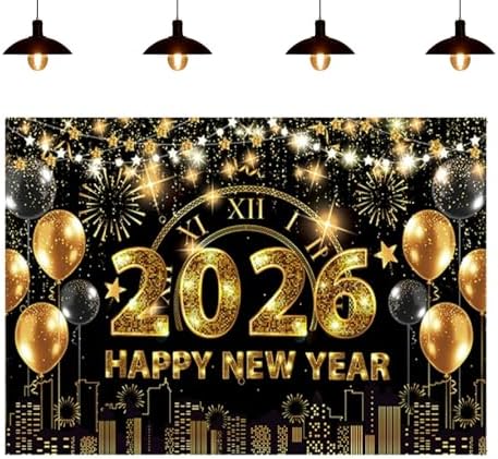Happy New Year 2026 Banner, Extra Large Happy NewYear Banner with ...