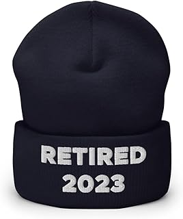 Hogue WS LLC Retired 2023 Hat (Embroidered Cuffed Beanie), Quit My Job Celebration Navy
