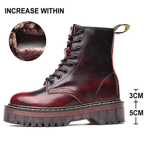 ACWTCHY New Leather Boots Women Martens Motocycle Ankle Boots Female Platform Winter Boots Shoes Ladies Boots