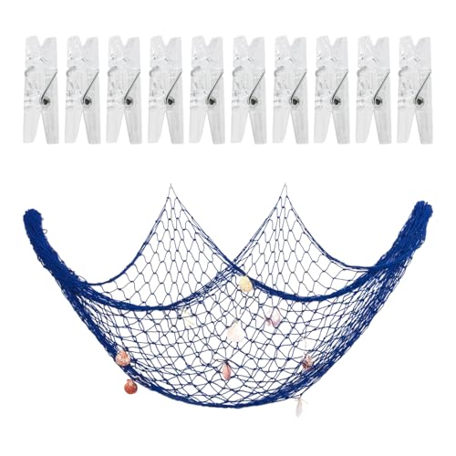 1 Juego De Redes De Pesca De Conchas Y Clips De Fotos De 10 Piezas, Decoraciones Creativas para El Hogar, Decoraciones Temáticas Marinas, Decoraciones De Pared De Fondo.
