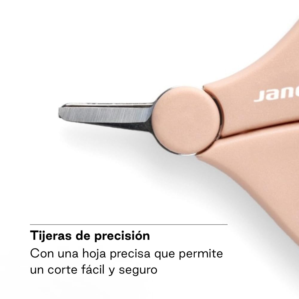Jané Tijeras Cortauñas para Bebé y Recién Nacido, Punta Redondeada y Hoja Corta, Acero Inoxidable, Ergonómico, con Capuchón de Seguridad, Rosa — view 5