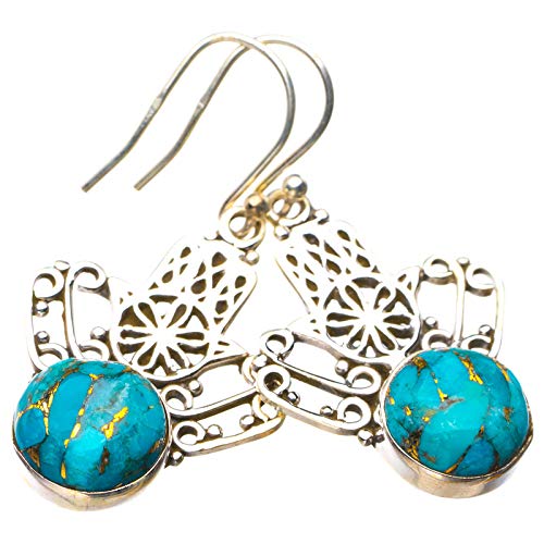 Boucles d'oreilles turquoise et argent 925 artisanales