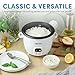 AROMA Rice Cooker, 3-Cup (Uncooked) / 6-Cup (Cooked), Small Rice Cooker, Oatmeal Cooker, Soup Maker, Auto Keep Warm, 1.5 Qt, White, ARC-393NG