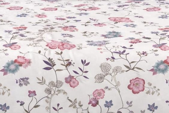 Image of DECOR2ADMIRE 300 Thread Count Premium Cotton Printed Single Bedsheet with One Pillow Covers for Home 60 Inches x 90 Inches (White Blush Floral, Single 60 inch x 90 inch)
