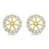 Gem Stone King Earring Jackets for Round Studs For Women | 925 Sterling Silver | 5MM, 6MM, 7MM | Halo Women's...