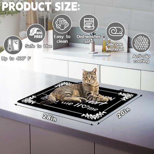 Image of Stove Top Cover for Electric Stove 28 inchx 20 inch, The Kitchen Is the Heart of the Home Heat Resistant Glass Top Stove Cover Protector, Glass Cooktop Covers, Kitchen Flat Electric Stove Top Covers