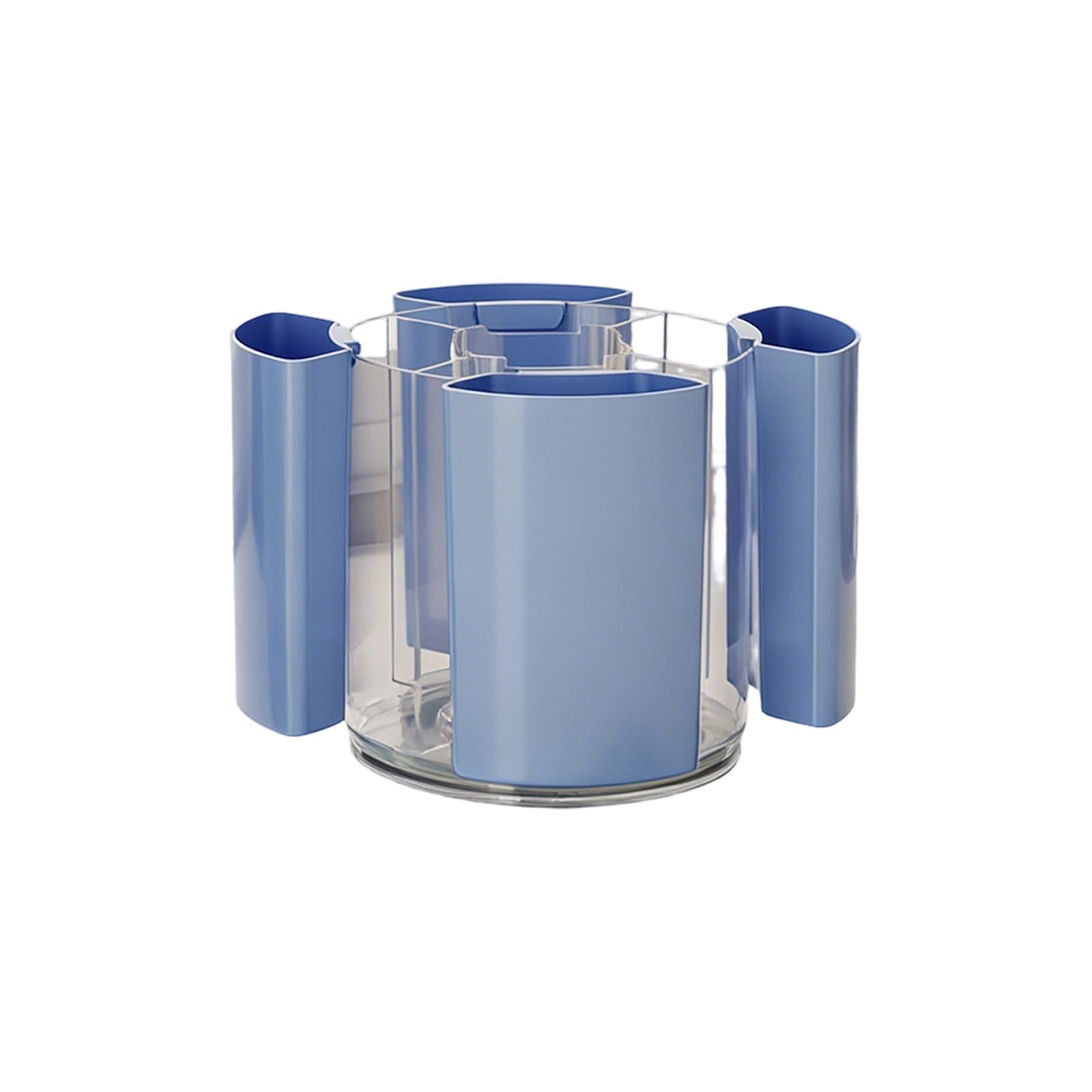 Obotsnoi 360 Degree Rotating Pen Storage Container Space Saving Pen Organiser Tray with 5 Sections for Offices School Offices Desk Planner
