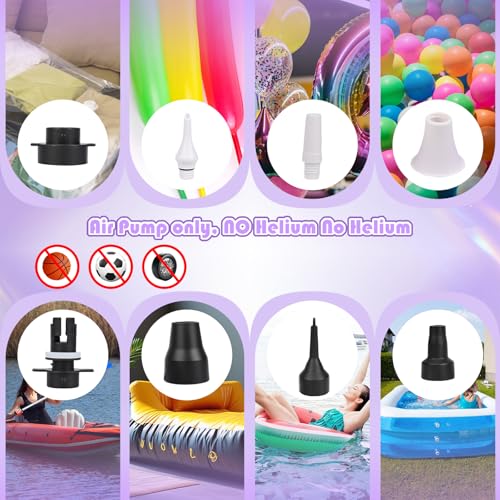 Image of Electric Balloon Pump, Portable Electric Balloon Blower Machine Balloon Air Pump Dual Nozzle 110V 600W Balloon Inflator for Party Decorations