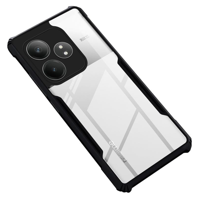 SHINESTAR Realme GT 6T 5G Back Cover Case | Ultra Thin 360 Degree Protection Crystal Clear Tranparent Bumper Back Cover Case for Realme GT 6T 5G - Black (B0D6LVNHD9) Amazon Price History, Amazon Price Tracker
