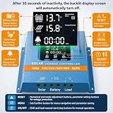 Regulator ładowania słonecznego 100 A z wyświetlaczem LCD do zastosowań w regulatorze słonecznym, wyświetlacz LCD 12 V, 24 V, 36 V, 48 V, podwójny port USB, do akumulatorów ołowiowo-kwasowych/litowych