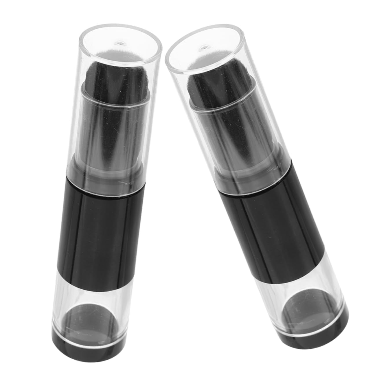 2 Pack Travel Makeup Brush with Refillable Bottle, Black Plastic