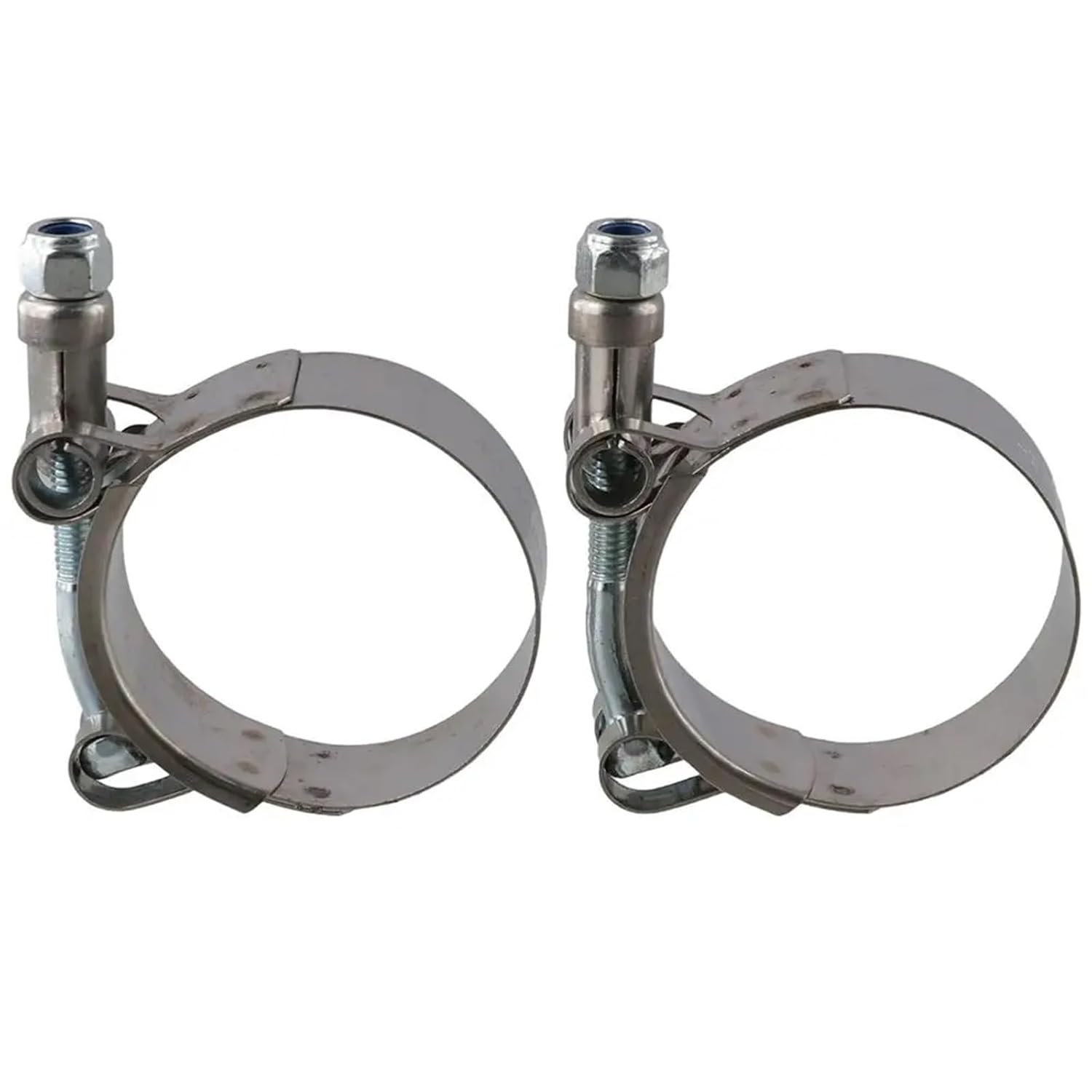 2 Pcs 1.5 Inch Stainless Steel T-Bolt Hose Clamps, Clamps Range 43-49mm for 1.5" Hose ID