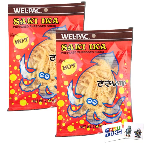 Wel Pac Saki Ika Prepared Shredded Squid 2oz (56.7) bag (2 Packs)...
