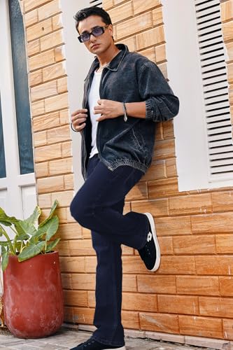 Image of Urbano Fashion Men's Stretch Fit Mid Rise Washed Bootcut Jeans Stretchable