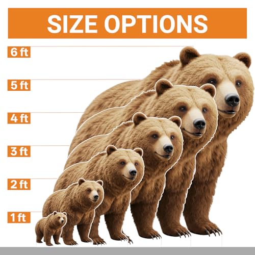 Image of Brown Bear 2FT Life Size Cardboard Cutout, 1 PC Coroplast | Fun Animal Standup, 2FT Life Size Standee, Brown Bear, for Party Decor, Birthday, Events, Photos
