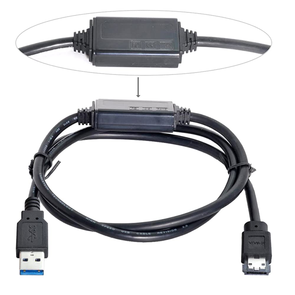 1pcs Power sur ESATA DC 5V Power to USB 3.0 Adaptateur USB3.0 à HDD/SSD/Câble de convertisseur de puissance ESATA 1M
