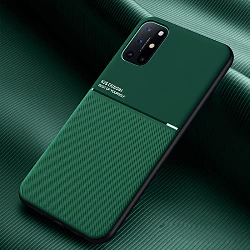 TIANCI Coque pour OnePlus 8T, Texture Antidérapante et Antichoc Housse, [Cuir PU Doux pour la Peau] [TPU Ultra-Mince] Étui pour OnePlus 8T-Vert