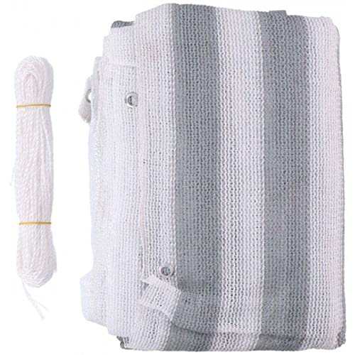 600 x 75cm Sichtschutz Windschutz Sonnenschutz Balkonverkleidung Zaun für Balkon mit Aluminiumösen - Weiß/Grau