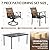 Andehomy 7-Piece Patio Dining Set for 6, Outdoor Dining Set with Wicker Swivel Patio Dining Chairs with Cushions & Black Rectangular Woodgrain Dining Table with 1.75”Umbrella Hole, Black & Brown