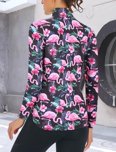 Koscacy Women's UPF50+ Long Sleeve Golf Tennis Polo Shirt