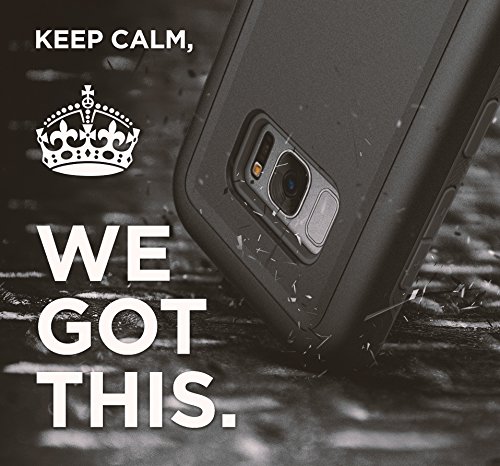 Galaxy S8 Tough Belt Case & Holster Clip, (Rebel Series) Dual Layer Drop Protection (Hard Cover + Soft Tpu Lining) Impact Armor For Samsung S8 (By Encased Products) (Smooth Black) #TOP4