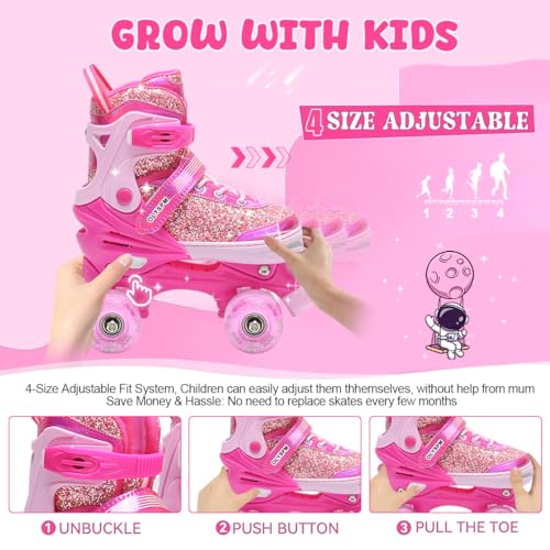 Roller enfant fille réglable résout le problème de croissance des pieds