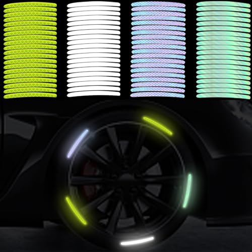 Reflektoren Aufkleber, 80 Stück Fahrrad Reflektoren Selbstklebend Reflektor Aufkleber Felgenrand Reflektierende Aufkleber Nacht Sicherheit Dekoration Streifen für Auto Motorrad Fahrrad Kinderwagen