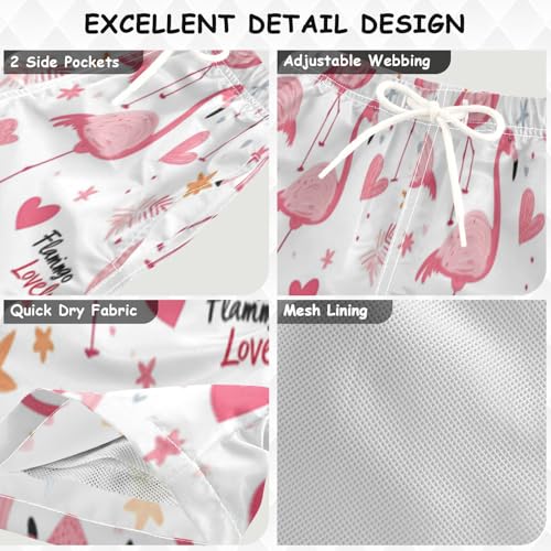 Cute Flamingo Star Boys Swim Trunks Toddler Beach Board Shorts Quick Dry Kids Swimwear Bathing Suits S2