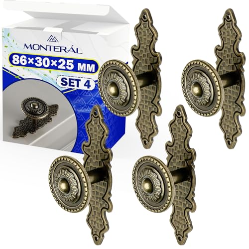 DESIGN ELEGANTE - Maniglie antiche per cassetti ha un design raffinato ed elegante in stile antico. Imita l'ottone ricoperto con patina d'epoca, conferendo un aspetto lussuoso ai tuoi mobili