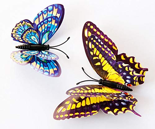 Butterfly Wall Decals 24Pcs 3D Butterflies Stickers Removable Mural Decor For Kids Room Bedroom Decor Living Room Decor (Luminous) #TOP2