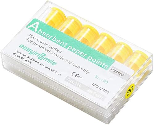 Miniatura 2 de 1 caja de puntos de papel absorbente endodoncia 020406 Tapper para Dental Endo estéril tamaños mixtos (20 # 0.4 cónico)