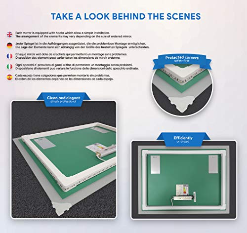 LED Illuminated Bathroom Mirror Custom Size 140x60cm