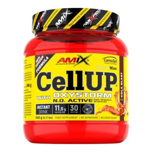 Amix CellUp® with Oxystorm­® 348G - Suplemento Alimenticio - Contiene Cafeína - Aumenta la Fuerza y Congestión Muscular - Fórmula Pre-Entrenamiento- Sabor Cola
