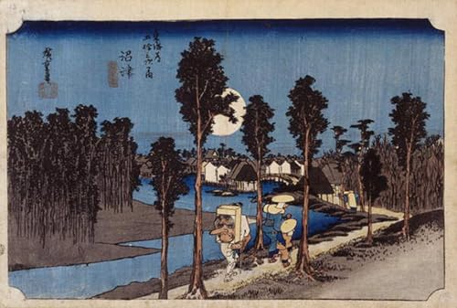 Scena del tramonto a Numazu de Hiroshige Lienzo 60x90cm para Decorar Paredes Vacías