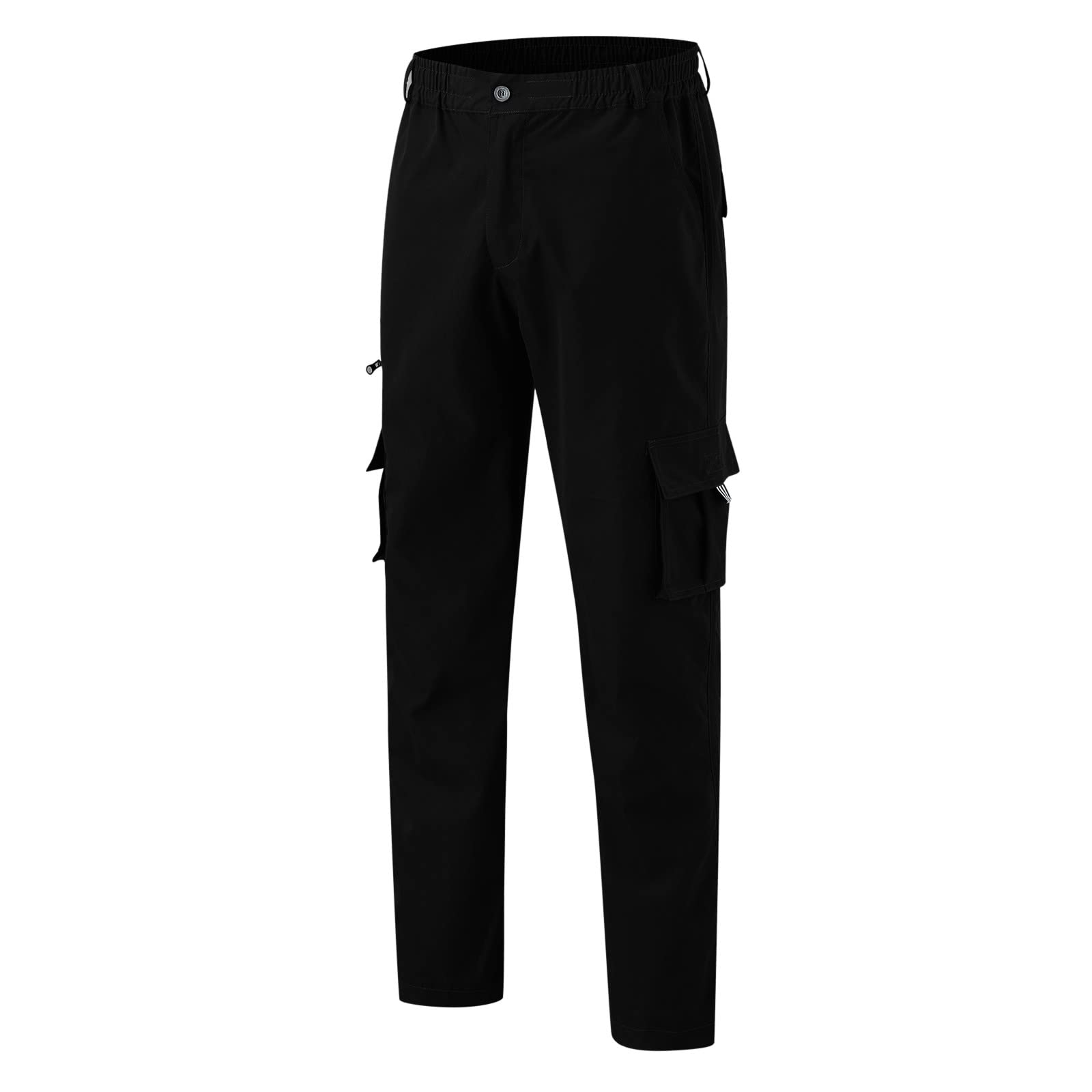 Mens Baggy Cargo Pants Elastic Waist Drawstring Sweatpants Outdoor Jogger Track Pants Casual Hiking Pockets Pants