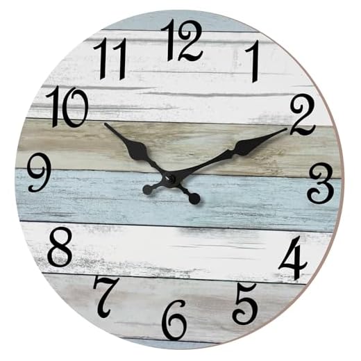 CHYLIN Wall Clock 14 Inch Bathroom Clock, Rustic Wall Clocks Battery Operated, Silent Non Ticking