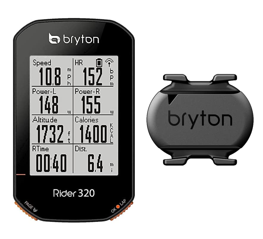 Bryton Rider 320E Cadence Sensor Bundle, GPS Cycle Computer Includes Bryton Smart Cadence Sensor.