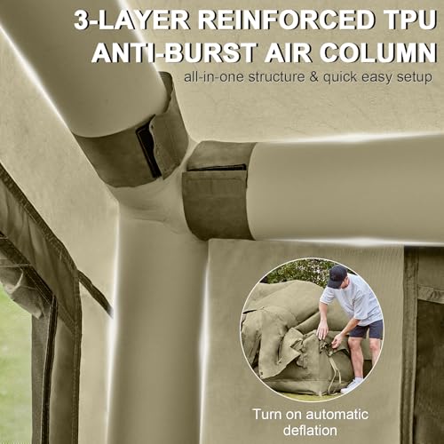 Image of Inflatable Tents for Camping,Easy Blow Up Tent with Hand Pump,4 Seasons Waterproof Air Inflatable Camping Tent House for Family Weekend Camping